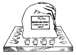 Cartoon - Beaver Bill Rohlf Plaque on Boulder